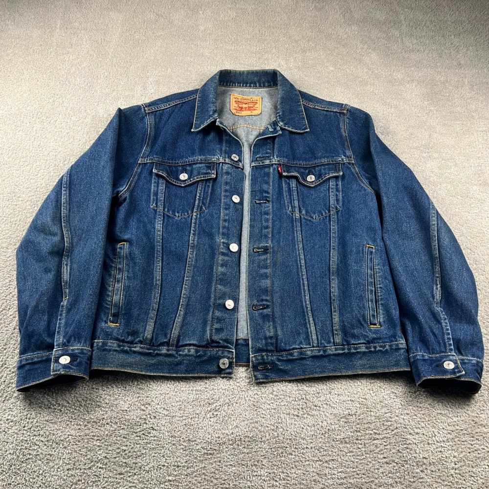 VTG Y2K Levi's 57511 Denim Trucker Jacket Cotton Men's XL Blue Workwear